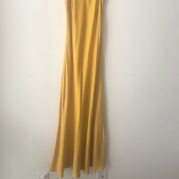 Yellow Mustard Satin Effect Maxi Dress - Picture 2 of 16